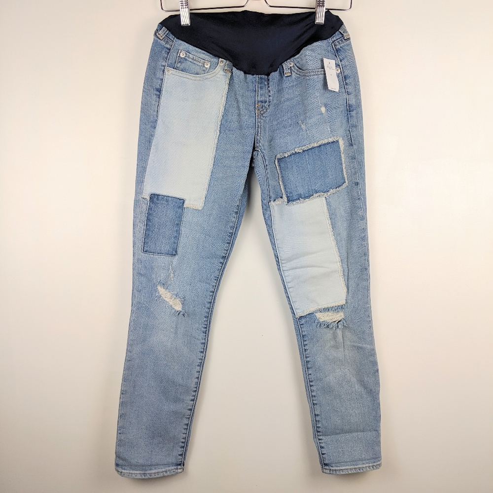 GAP Maternity Best Girlfriend Patchwork Jeans